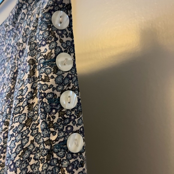 Putumayo 90s Aline fitted skirt with side buttons floral rayon midi vintage - Picture 3 of 8